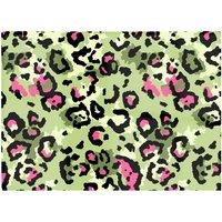 Warren Reed - Designer Green & Pink Leopard Print Glass Chopping Board