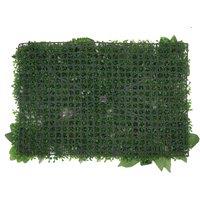 Neel Blue Artificial Hedge Panels Green Grass Wall Backdrop, Tropical Leaf