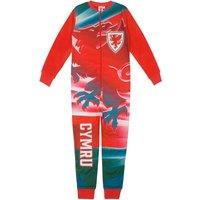 FA Wales Boy's Kids Fleece All-In-One in Red | Size: 11-12 Years