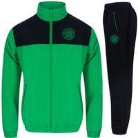 Celtic FC Men's Adults Jacket & Pants Tracksuit Set in Black | Size: XL