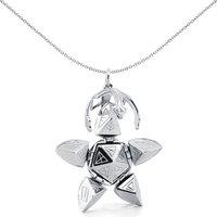 Jewelco London Men's Silver Masonic Orb Eastern Star Pendant 15mm Ball 35mm - AMS004 in White