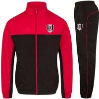 Fulham FC Men's Adults Jacket & Pants Tracksuit Set in Black | Size: Large