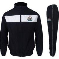 Newcastle United FC Men's Adults Jacket & Pants Tracksuit Set in Black | Size: 3XL