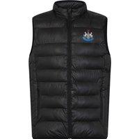 Newcastle United FC Men's Adults Padded Gilet Body Warmer in Black | Size: Small