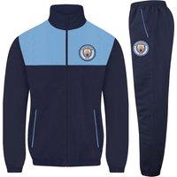 Manchester City FC Men's Adults Jacket & Pants Tracksuit Set in Navy | Size: Large