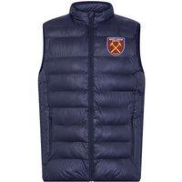 West Ham United FC Men's Adults Padded Gilet Body Warmer in Navy | Size: XL