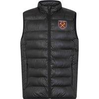 West Ham United FC Men's Adults Padded Gilet Body Warmer in Black | Size: Medium