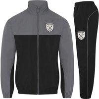 West Ham United FC Men's Adults Jacket & Pants Tracksuit Set in Grey | Size: Large