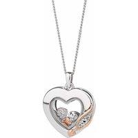 Clogau Women's Past Present Future Sterling Silver Heart Inner Charm Pendant with Topaz in Metallics