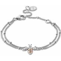 Clogau Women's Nature's Wonder Sterling Silver Honey Bee Double-Chain Bracelet in Metallics