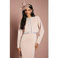 Coast Women's Embellished Ponte Jacket in Mocha | Size: 12