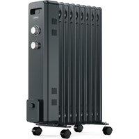 VonHaus 9 Fin Oil Filled Radiator 2000W in Grey