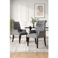 Living and Home Modern Upholstered Dining Chair Dressing Chair in Grey