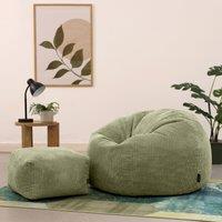icon Kingston Bean Bag & Footstool Jumbo Cord Bundle in Green