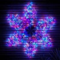Samuel Alexander 1.2m Twinkling Starburst Snowflake Christmas decoration with 960 Rainbow LEDs in White