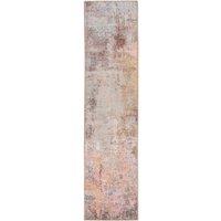 Kukoon Beige Metalic Distressed Hallway Runner Rug Non Slip & Washable in Rose Gold | Size: 60 cm x 240 cm