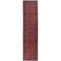 Kukoon Crimson Red Distressed Hallway Runner Rug Non Slip & Washable | Size: 60 cm x 240 cm