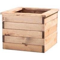Primrose Redwood Wooden Square Planter 47cm in Brown