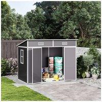 Living and Home Outdoor Plastic Garden Storage Shed in Light Grey