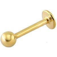 Jewelco London 9ct Gold Ball 1.1mm Labret Stud Body Bar Piercing, 10mm (8mm Bar)
