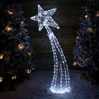 Samuel Alexander 1.2m Light up Soft Acrylic 2D Shooting Christmas Star with 200 LEDs in White & Warm White in Black