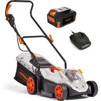 VonHaus Customisable Height 40V Cordless Lawn Mower in Light Grey