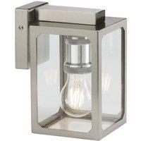Netlighting E27 Wall Lantern Brushed Chrome 230V IP23 in Grey