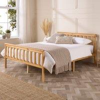 Aspire Atlantic Bed Frame with Bonnell Mattress, Full Natural Colour | Size: Small Double