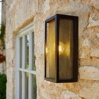 CGC Lighting Silas Modern Black & Brass Outdoor Box Lantern Wall Light