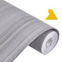 SPETLEK Grey Wood Effect Waterproof Vinyl Flooring Roll 10m