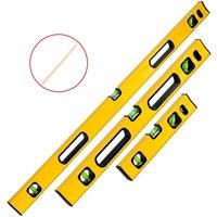 SPETLEK Magnetic 3 Piece Builders Spirit Level Set 300 600 1000mm in Yellow