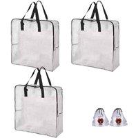 SPETLEK 3 X Storage Clear Reusable Laundry Bags