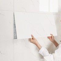 SPETLEK 12x Self Adhesive Marble Wall Tiles Kitchen Bathroom Decor in White