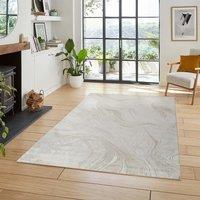 Desire Rugs Perla Modern Abstract Living Room Area Rug Metallic-Beige Resin in Beige | Size: 120 cm x 170 cm