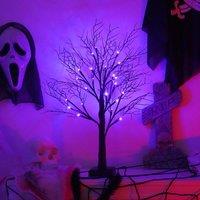 Smartbies Halloween Pre-Lit Black Twig Tree - 24 Warm White LED Lights | Size: 1 Pack