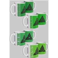 Simply Stunning Mugs Celtic Trinity Knot Mug Set 4-Piece Irish-Inspired Ceramic Gift in White