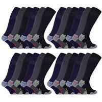Sock Snob Men's 24 Pairs Durable Knee High Work Socks in Black | Size: 11-14