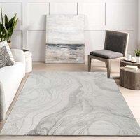 Desire Rugs Novu Modern Abstract Living Room Area Rug Metallic Sheen- Stream Grey | Size: 160 cm x 230 cm