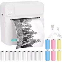 SPETLEK Mini Thermal Printer Photos Label Printing Machine in White