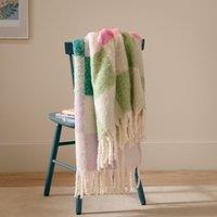 Furn Maisie Checked Tasselled Throw in Aqua | Size: 130 cm x 180 cm