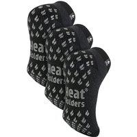 Heat Holders Men's 3 Pairs 2.3 TOG Non Slip Low Cut Ankle Thermal Slipper Socks in Charcoal | Size: 12-14