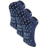 Heat Holders Men's 3 Pairs 2.3 TOG Non Slip Low Cut Ankle Thermal Slipper Socks in Navy | Size: 6-11
