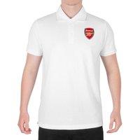 Arsenal FC Men's Adults Crest Polo Shirt in White | Size: Medium