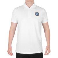 Chelsea FC Men's Adults Crest Polo Shirt in White | Size: Small