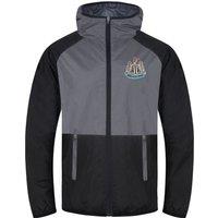 Newcastle United FC Men's Adults Shower Jacket Windbreaker in Grey | Size: XL