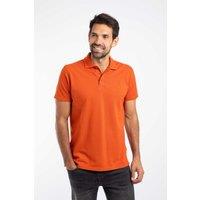Weird Fish Men's Giles Pique Polo Shirt in Orange | Size: Small