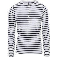 Premier Women's Long John Striped Roll Sleeve T-Shirt in Off-White | Size: Large