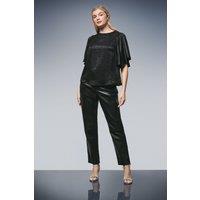 Principles Women's Sleeve Detail Metallic Top in Black | Size: 14