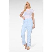 ELAINA FASHION Women's High Waist Straight Leg Trousers in Blue | Size: 12