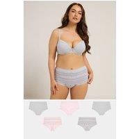 Yours Women's 5 Pack Fairisle Full Briefs in Grey | Size: 38-40